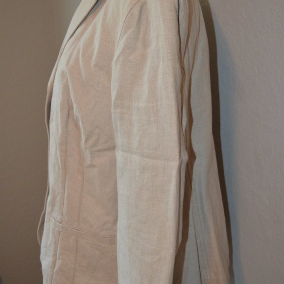 LL Bean Beige 100% Linen Jacket Sz 18 - Picture 10 of 16